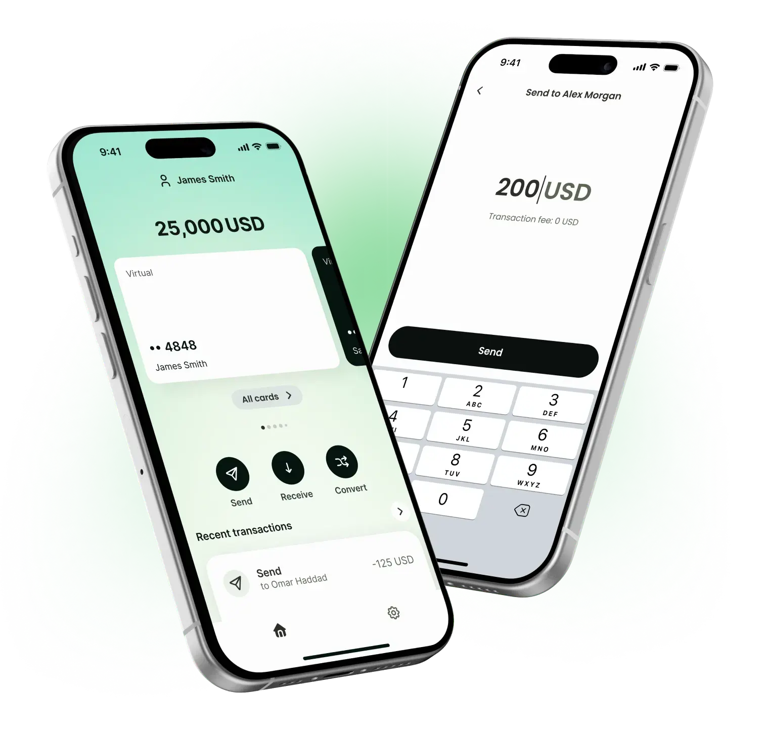 Ortix app balances screen showing crypto and fiat holdings