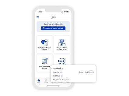 Mobile payment and invoicing app
