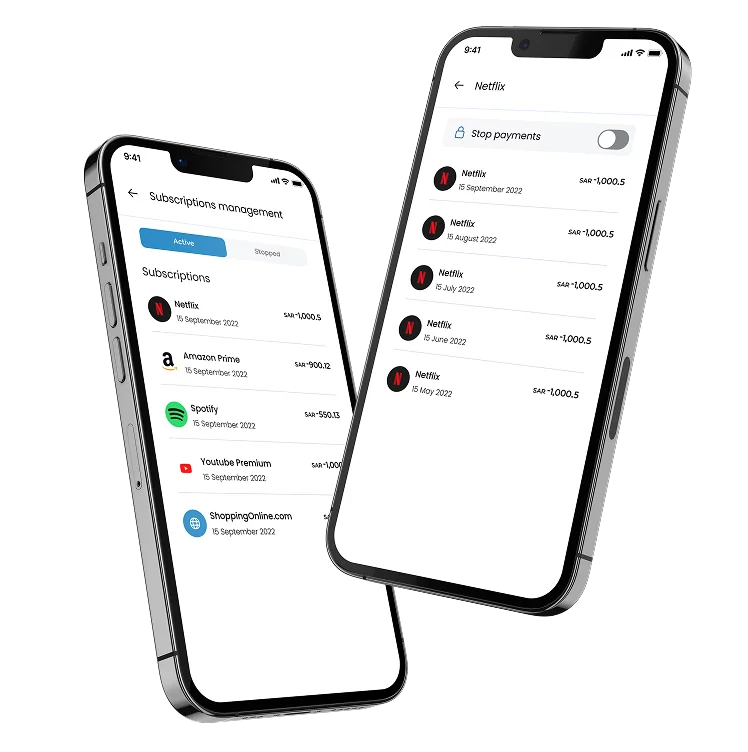 two mobile app screen